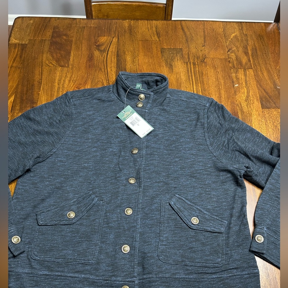 Ralph Lauren Jeans Co. Cropped  Casual Jacket Size XL NWT Blue Preppy Nautical